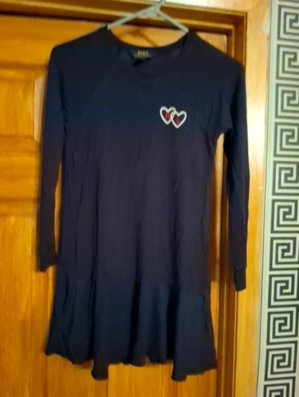 Polo by Ralph Lauren Navy Long Sleeve Heart Tunic Dress
